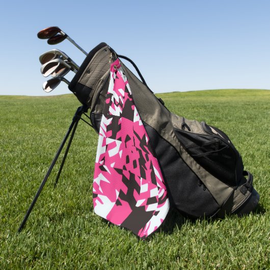 Pink Digital Abstract Plaid Golfhanddoek (Groen)