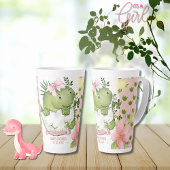 Pink Dino Footprint Custom Mug Gift for Mom-to-Be