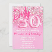 Pink Dirty 30 Trente Anniversaire Invitation Parti (Devant)