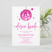 Pink Disco Ball Disco Bride Vrijgezellenfeest Kaart (Staand voorkant)