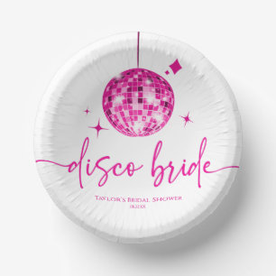Pink Disco Ball Disco Bride Vrijgezellenfeest Papieren Kommen
