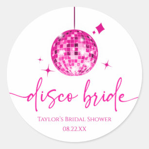 Pink Disco Ball Disco Bride Vrijgezellenfeest Ronde Sticker