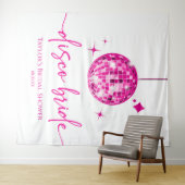 Pink Disco Ball Disco Bride Vrijgezellenfeest Wandkleed (In Situ (horizontaal))