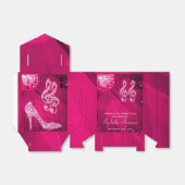 Pink Disco Ball en Sparkle Heels Favor box Bedankdoosjes (Uitgevouwen)