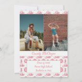 Pink Disco Cowgirl Afstuderen Kaart (Achterkant)