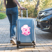 Pink Disco Cowgirl Let's Go Meisjes Sticker (Koffer Insitu)
