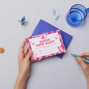 Pink Disco Cowgirl Raad hoeveel Kisses spel Informatiekaartje