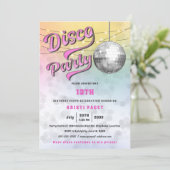 Pink Disco Party Anniversaire Invitation (Debout devant)