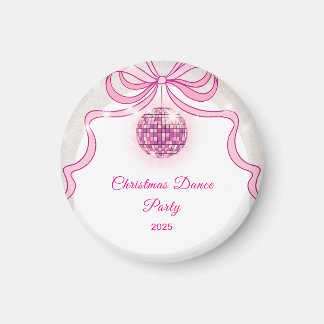 Pink Disco Sparkle Girls’ kerstfeest Magneet