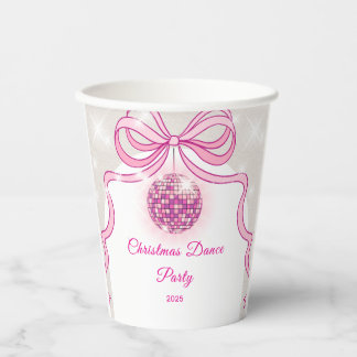 Pink Disco Sparkle Girls’ kerstfeest Papieren Bekers