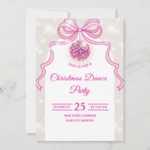 Pink Disco Sparkle Girls’ kerstfeest uitnodigen