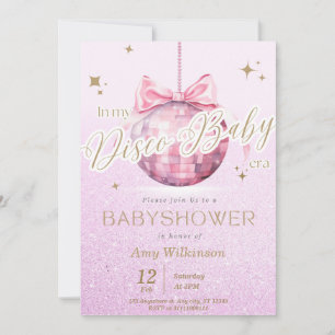 Pink Discoball Babyshower Invitation TS