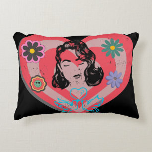 Pink Distress Retro Blijf thuis Mama's Affectie Accent Kussen