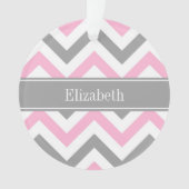 Pink Dk Gray White LG Chevron Gray Name Monogram (devant)