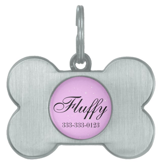 Pink Dog I.D. Label Huisdieren Naamplaatje (voorkant)