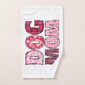 Pink Dog Mom Fun Patchwork Design pour les amoureu (Serviette à main)