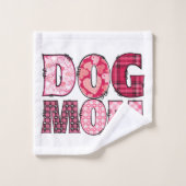 Pink Dog Mom Fun Patchwork Design pour les amoureu (Gant de toilette)