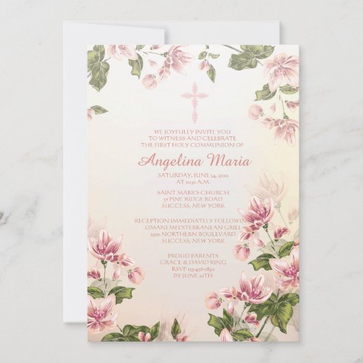Pink Dogwoods Invitation religieuse (Devant)