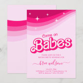 Pink Doll Fancy en Fabulous Bachelorette Party Kaart (Voorkant / Achterkant)