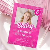 Pink Doll Mode Party Verjaardagsuitnodiging Kaart