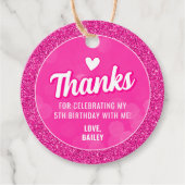 Pink Doll Verjaardag Cadeau Labels (Voorkant)