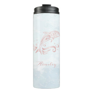 Pink Dolphin Personalized Thermal Tumbler Thermosbeker