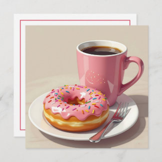 Pink Donut and Coffee | Keeping in Touch Kaart