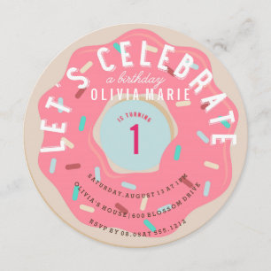 PINK DONUT BIRTHDAY INVITATIE KAART