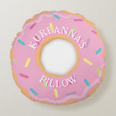 Pink Donut Chef, Cook or Baker Christmas Rond Kussen (Voorkant)