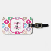 Pink Donut Luggage Tag Bagagelabel (Voorkant horizontaal)