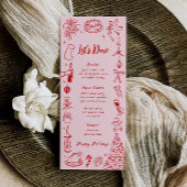 Pink Doodle Christmas Menu Quirky Fun Holiday Menu