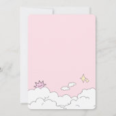 Pink Doodle Cloud Nine Baby shower Kaart (Achterkant)