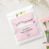 Pink Doodle Fun Cloud Baby shower Bedankzakje (Gezegeld)