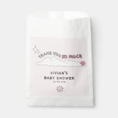 Pink Doodle Fun Cloud Baby shower Bedankzakje (Voorkant)