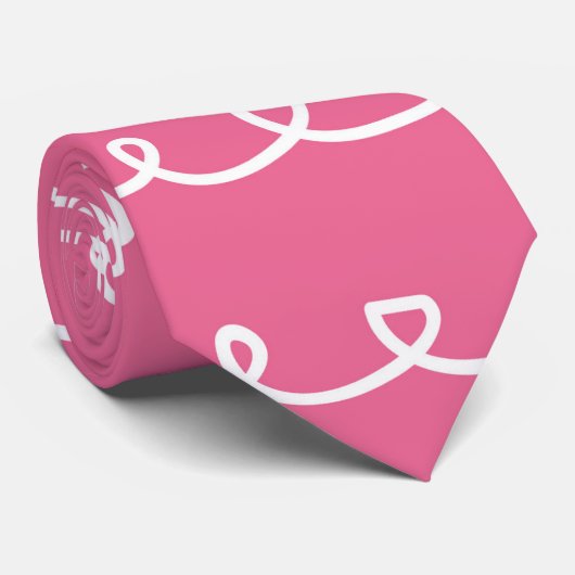 Pink Doodle Stropdas (Opgerold)