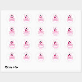 Pink Dot Chien Chien Baby shower Favoriser Sticker (Feuille)