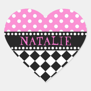 Pink Dot-schaakbord Hart Sticker