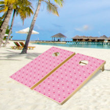 Pink Dots Pattern Corn hole Set