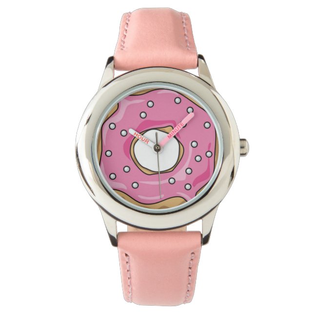 Pink Doughnut Horloge (Voorkant)