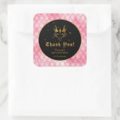 Pink Dragon Scales Gouden Verjaardag Dank u Vierkante Sticker (Tas)