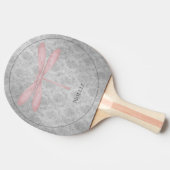 Pink Dragonfly Damask Tafeltennisbatje (Zijkant)