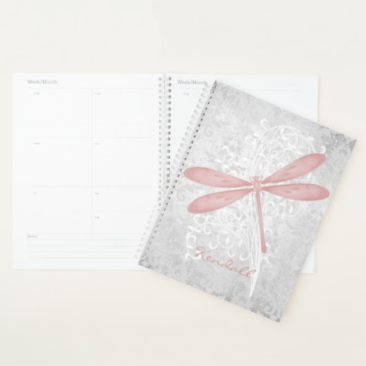 Pink Dragonfly Personnalisé Planner (Devant avec enveloppe)