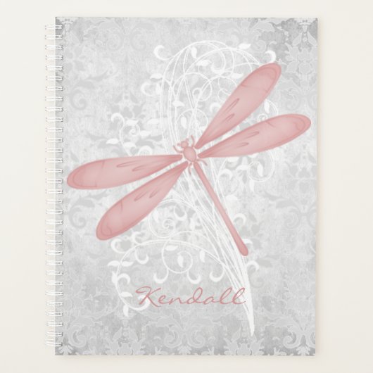Pink Dragonfly Personnalisé Planner (Devant)