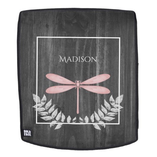 Pink Dragonfly Russe sac à dos personnalisé (Devant amovible)