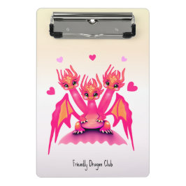 Pink dragons mini klembord