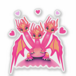 Pink dragons sticker
