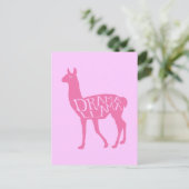 Pink Drama Llama Briefkaart (Staand voorkant)