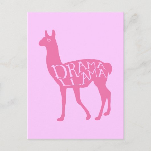 Pink Drama Llama Briefkaart (Voorkant)