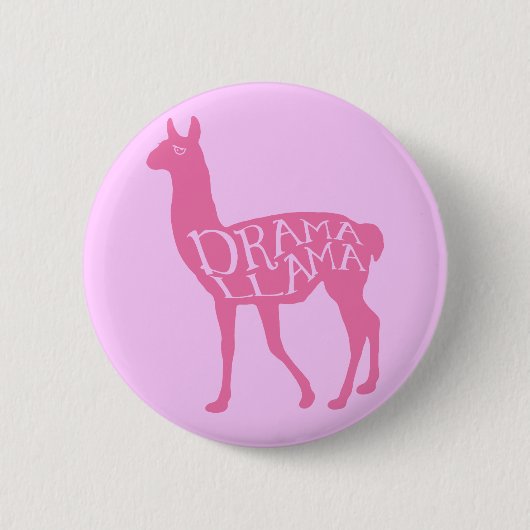 Pink Drama Llama Ronde Button 5,7 Cm (Voorkant)