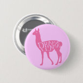 Pink Drama Llama Ronde Button 5,7 Cm (Voorkant /achterkant)